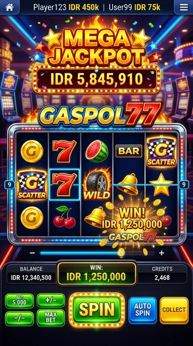 Galeri pratinjau visual gaspol77 build APK resmi terbaru